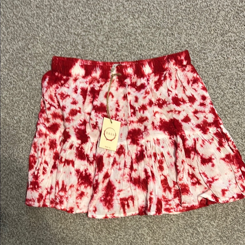 Red Tie-Dye Skirt